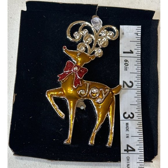 Regent Square Christmas Reindeer Ornament 2022 w/European Crystals 4" (BOXED) - Picture 5 of 7